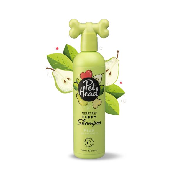 PET HEAD Puppy Shampoo 300ml, Mucky Puppy, Pear Scent, Best Dog Shampoo with Gentle Formula, Professional Grooming, Hypoallergenic, Vegan Pet Shampoo, Shampoo for Puppies From 8 Weeks