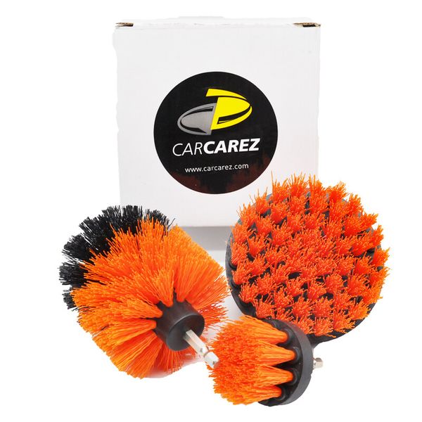 Drill Brush Set Power Scrubber Drill Attachments For Carpet Tile Grout Orange