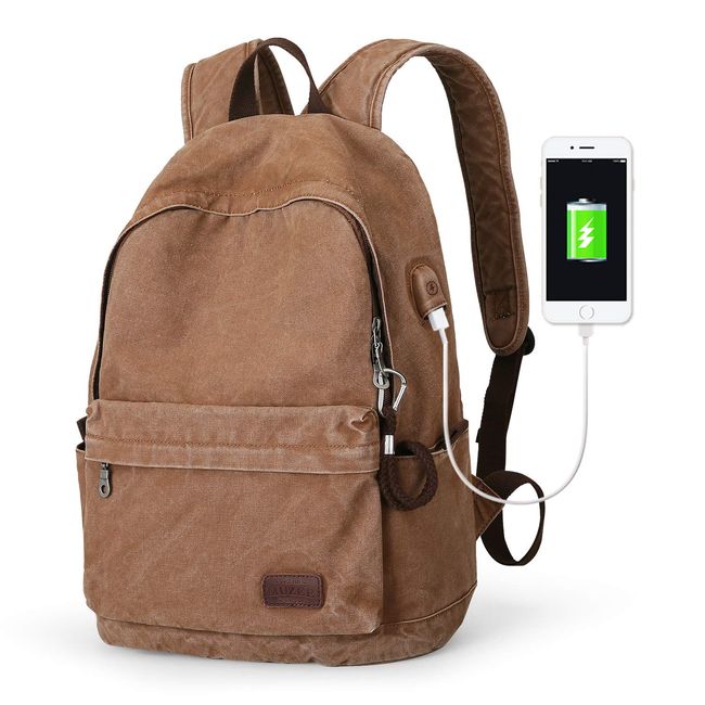 Canvas Backpack Lightweight Travel Daypack Student Rucksack Laptop Backpack
