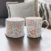 William Morris Pink & Rose Ceramic Mug in Round Tin
