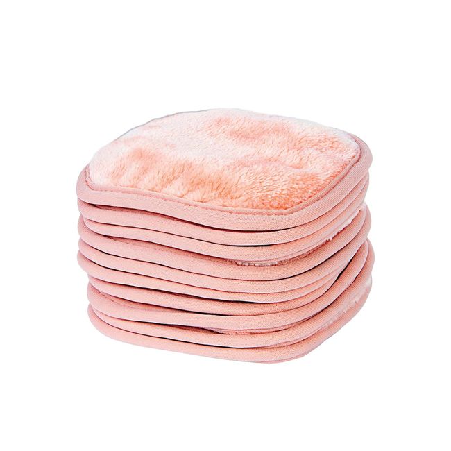 Makeup Removal Cleaning Cloth Washable and Reusable 5 by 5 Inches Coral 10 Pack