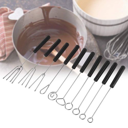 Chocolate Dipping Fork, 10Pcs Stainless Steel Candy Dipping Forks Fondue Forks DIY Decorating Tool Set Baking Supplies for Handmade Chocolates Pralines and Truffles
