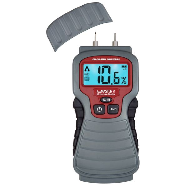 Calculated Industries 7440 AccuMASTER XT Digital Moisture Meter | Handheld |Pin Type | Backlit LCD Display | Detects Leaks, Damp and Moisture in Wood, Walls, Ceilings, Carpet and Firewood