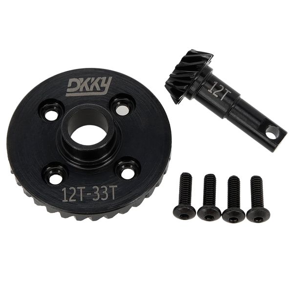 DKKY Steel Diff Gear Metal Helical Diff Ring/Pinion Gears Overdrive 12T 33T for TRX4 Replace #8287