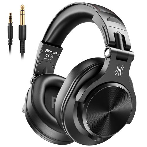 OneOdio A70 Bluetooth Over Ear Headphones, Wireless Headphones w/ 72H Playtime, Hi-Res, 3.5mm/6.35mm Wired Audio Jack for Studio Monitor & Mixing DJ Guitar AMP, Computer Laptop PC Tablet - Black