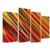 Abstract Stripes And Lines On Dark Background + 4 Panel Standard - Multi Split Panel - Total Size 101cm x 71cm (40"x28")