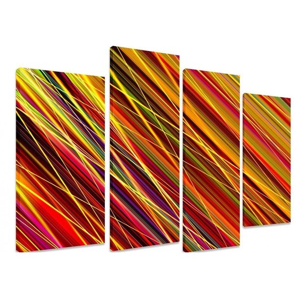 Abstract Stripes And Lines On Dark Background + 4 Panel Standard - Multi Split Panel - Total Size 101cm x 71cm (40"x28")