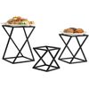 Twisting Geometric Matte Black Metal Pizza Riser Racks/Food Display Stands, 3