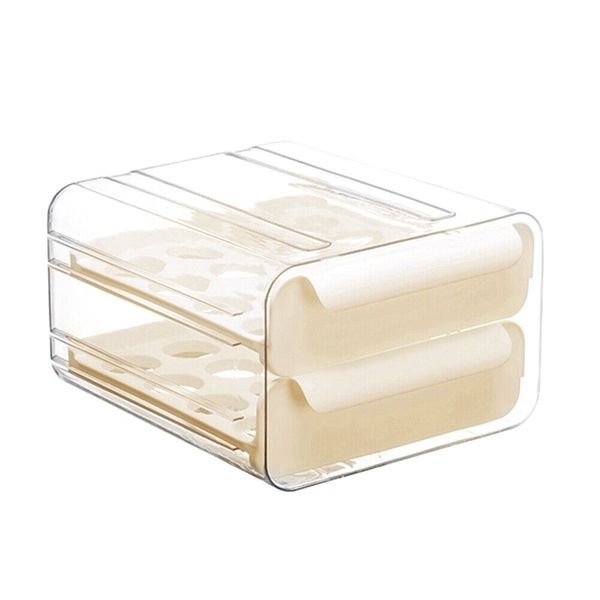 1set plastic K??chen-K??fridge container organizer?egg tray, PP+PET J9O4-