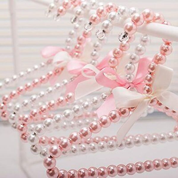 5 Pack Pearl Beads Metal Elegant Rosette Clothes Hangers for Children Pet Dog...