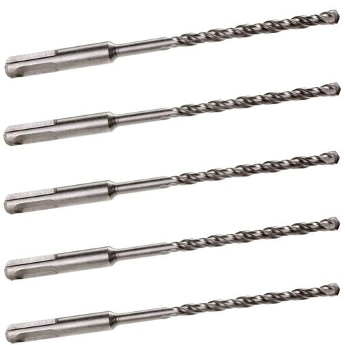 5 PACK of - 4mm x 160mm LONG SDS + PLUS MASONRY DRILL BIT, TUNGSTEN CARBIDE TIP, for STONE CONCRETE BRICK
