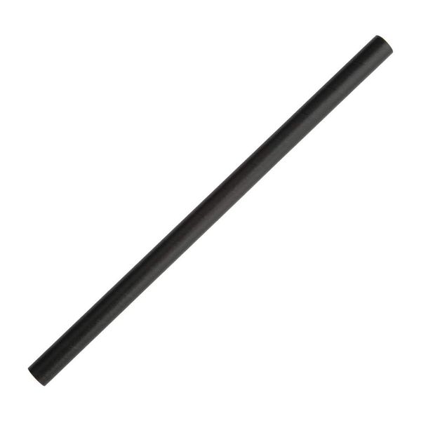Fiesta Compostable Paper Smoothie Straws Black (250 Pack) FB145