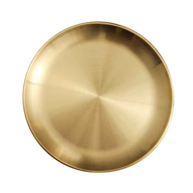 Aduson Stainless Steel Tray, Round Gold, 14cm