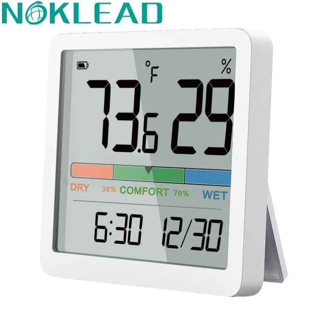 LCD Digital Clock Hygrothermograph Indoor Thermometer Hygrometer Home  Office Desktop Table Monitor Temperature Humidity Meter