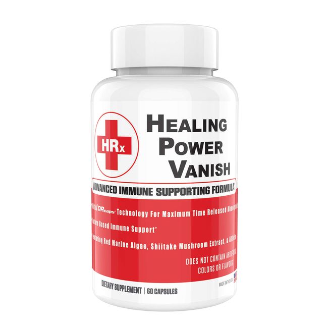 Healing Power Vanish HPV Support Supplements Supports Healthy Immune Response 1450mg - Pure Shiitake Mushroom Extract & Red Marine Algae Supplements - Immune System Booster - 60 Capsules