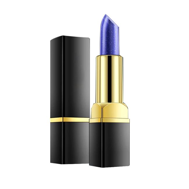 Temperatur Lippenstift Blau,Lang Anhaltender Feuchtigkeitsspendender Temperatur ändern Farbe Lippenbalsam, Crystal Jelly Lippenstift, Wasserdicht Farbwechsel-Lippenstift Für die Lippenpflege