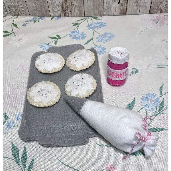 cookie decorating, felt play food, children's toy, soft, durable