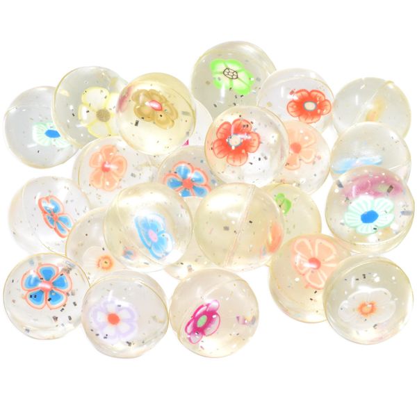 25 Bouncy Balls for Kids Party Favors | Flowers Bouncy Ball 27mm | Superball Small Rubber Balls for Kids