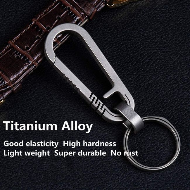 Simple Titanium Alloy Keychain  Titanium Ring Keychain Keys