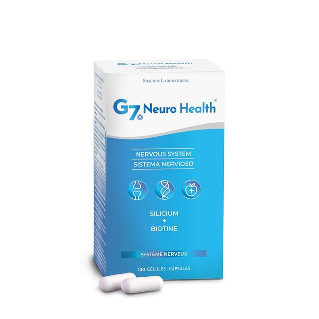 G7 Neuro Health. Silica and Biotin Supplement with Magnesium, Collagen Booster, Memory Supplements and Concentration Pills, Heavy Metal Detox Supplements. 120 Silica and Biotin Capsules.