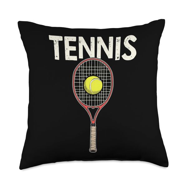 Tennis Racket Throw Pillow