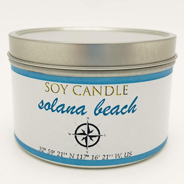 8 oz Tin Soy Candle Solana Beach