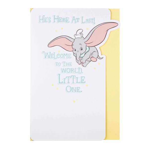 Hallmark Dumbo Baby Card 'Here at Last' - Medium