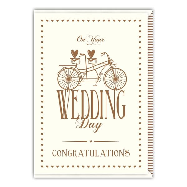 Quire Impressive Card Wedding Day, Cream/Brown, 115x163mm