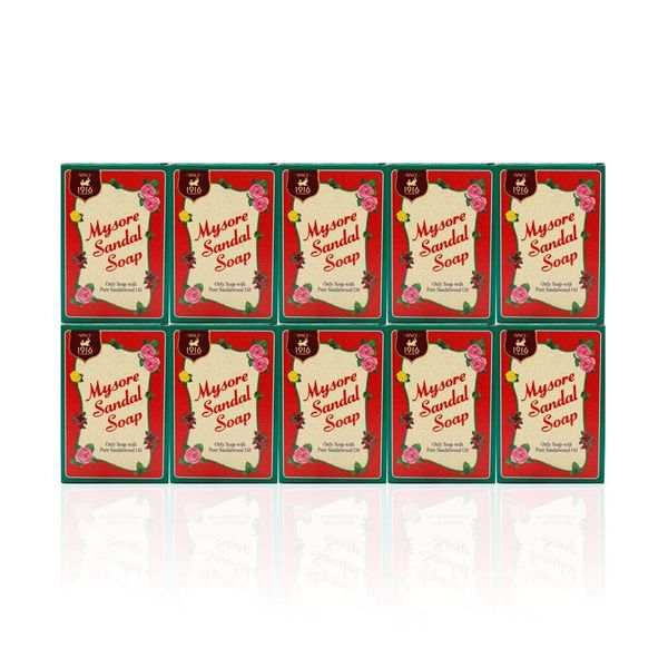 Mysore Sandal Soaps Pack of 10 (75 gr. Bars)