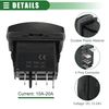 uxcell Backlit Turn Signal Rocker Switch 4 Pin Switch Replacement Universal Plastic Metal Black
