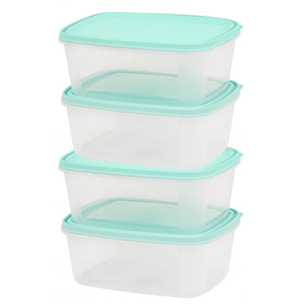 Checkmart Food Storage Container Set | 3 L | Airtight Food Boxes with Snap-On Lids | dishwasher safe microwave safe freezer safe | BPA-Free | 4 Count