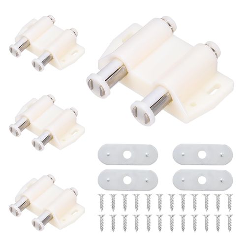 uxcell 4Pack Magnetic Touch Latches, Push to Open Magnet Pressure Touch Release Latches for Cupboards Closet Drawer Door, White