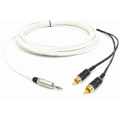 Custom Cable Connection 35 Foot 3.5MM to 2 RCA Plenum CL3P Stereo Audio Cable Male to Male