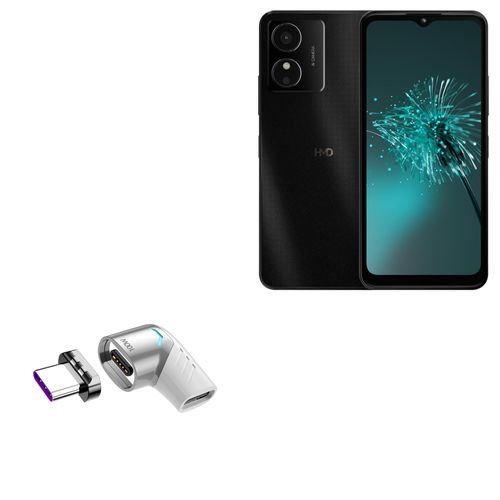 BoxWave Adapter Compatible with HMD Arc - MagnetoSnap PD Angle Adapter, Magnetic Charging Connector Device Saver - Metallic Silver