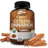 Organic Ceylon Cinnamon Supplement 1200Mg, 120 Capsules - USDA Certified Orga...