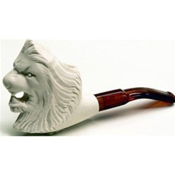 Meerschaum Pipes - Mini Hand Finished Lion (colors may vary)