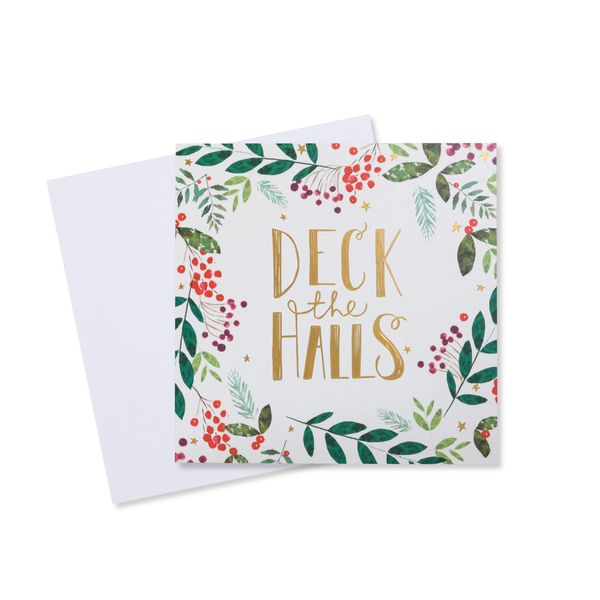 MacMillan Deck The Halls Charity Christmas Card - 10 Pack
