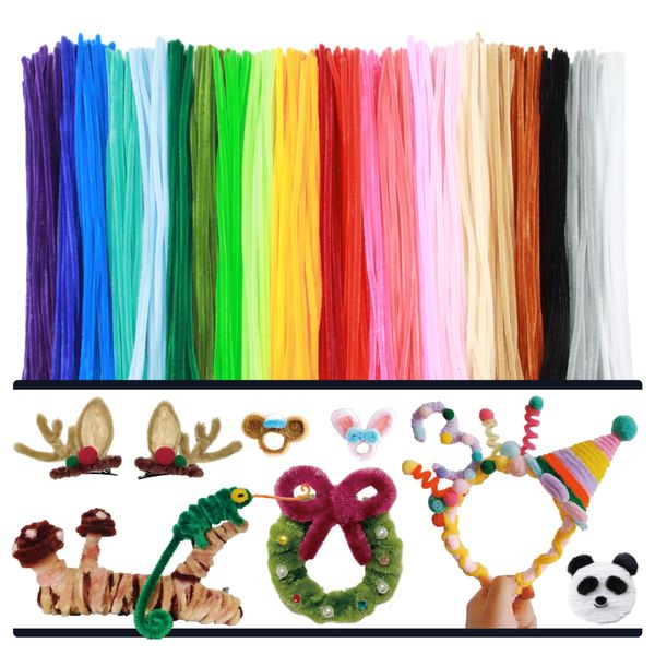 ESUOHYM 230PCS Upgraded 20 Colors Pipe Cleaners Craft Chenille Stems DIY Art Supplies Colorful Thick Fluffy Fuzzy Wire Sticks Bulk for Kids and Adults (20Colors)