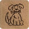 'Dog With Bone' Square Cork Trivet/Pot Stand (TR00015851)