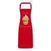 Personalised Apron - Cup Cake Baking Queen with Adjustable Neck Strap - Full Colour Print (Red)