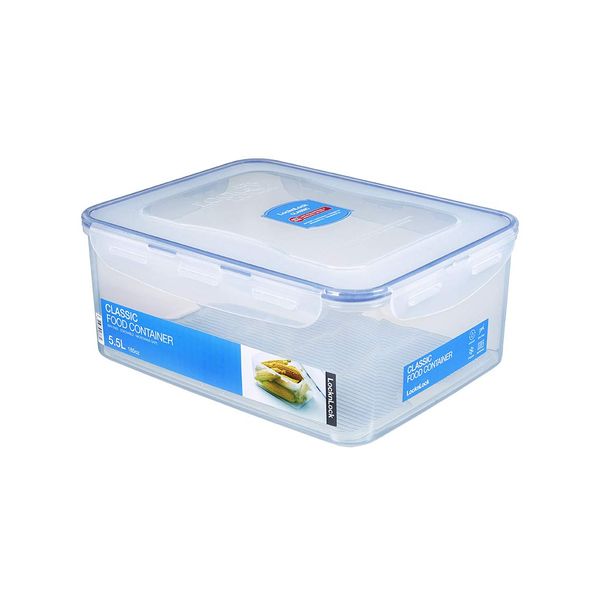 Lock & Lock HPL836 Rectangular Storage Container - Clear/Blue, 5.5 L