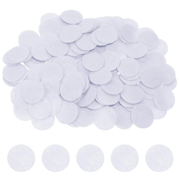 Tupalizy 1 Inch Round Felt Circles Pads for Scentsy Wax Samples Making Sewing Fabric Flower Hair Bows Headbands Accessories Christmas Crafts Crochet Project, 200PCS (White)