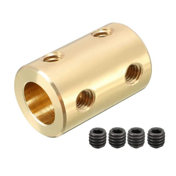 sourcingmap 8mm to 8mm Bore Rigid Coupling Set Screw L22XD14 Copper,Shaft Coupler Connector for 3D Printers, Motor Accessories.90 Degree