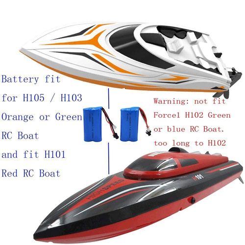 Blomiky 2 Pack H101 7.4V 2S 15C 1500mAh Battery with SM 2P Plug and USB Charger Cable for H105 H103 H101 Remote Control RC Boat H101 Battery and USB 2