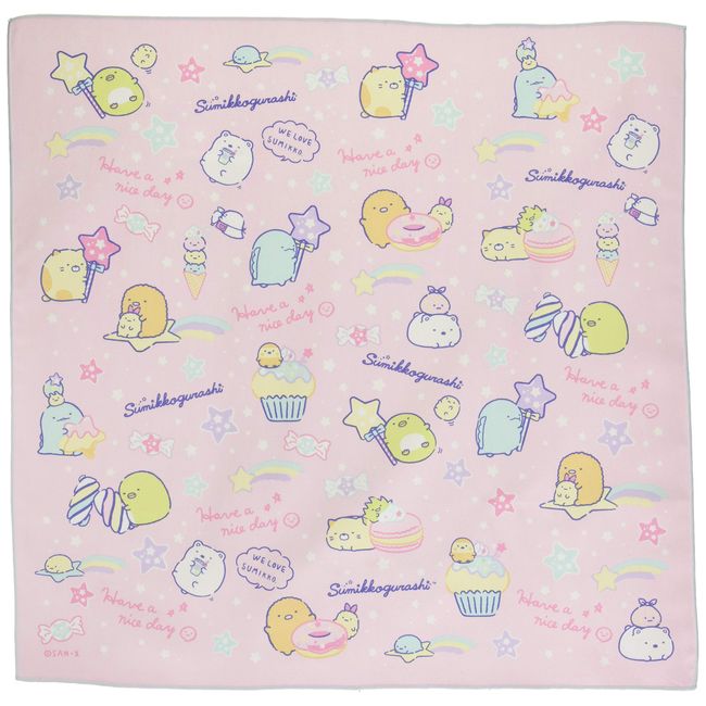 San-x CH43306 Lunch Napkin Sumikko Gurashi Candy Flyer Pattern