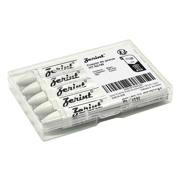 ZERINT HT921W Tyre Marking Crayons, Tyre Repair Marking Chalk, Pack of 5 (White)