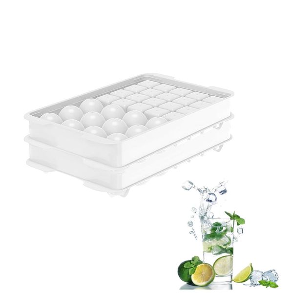 2 Ice Trays with Lids Ice Trays Ice Cube Making Containers Ice Makers Ice Makers Ice Makers with Lids Ice Making Containers Ice Trays Ice Trays Ice Trays Easy to Take Out Ice Case (White)