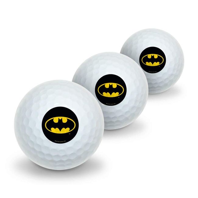 GRAPHICS & MORE Batman Classic Bat Shield Logo Novelty Golf Balls 3 Pack