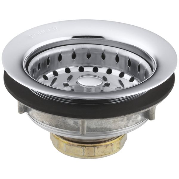 KOHLER K-8814-CP Sink Strainer, 3.5, Polished Chrome