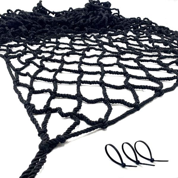 sac taske Fall Prevention Safety Net, For Children, Stairs, Fences, Railings, Animal Prevention, Birdproof Netting (Black, 3.3 ft x 2.0 ft (1 m x 5 m)